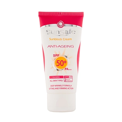 کرم ضد آفتاب و ضد چروک سان سیف بی رنگ SPF50