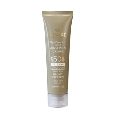 کرم ضد آفتاب رنگی سینره SPF50 انواع پوست
