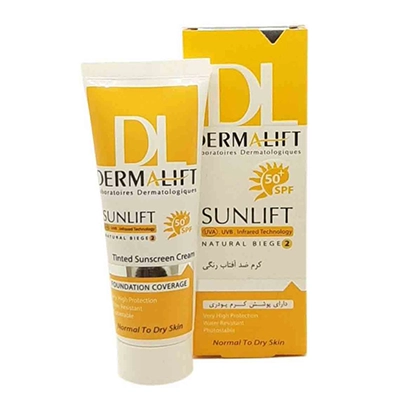 کرم ضد آفتاب رنگی درمالیفت SPF50 پوست خشک 