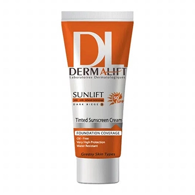 کرم ضد آفتاب رنگی درمالیفت SPF50 پوست چرب