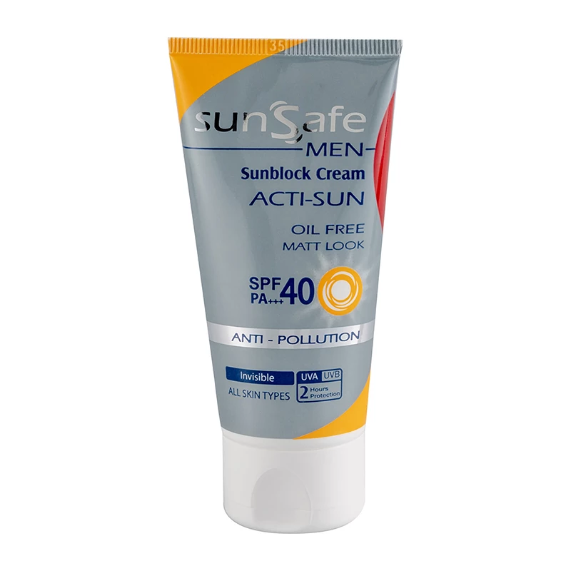 کرم ضد آفتاب فاقد چربی spf40 آقایان سان سیف