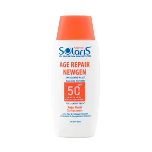 فلوئید ضد آفتاب بی رنگ SPF50 پوست دارای چروک سطحی