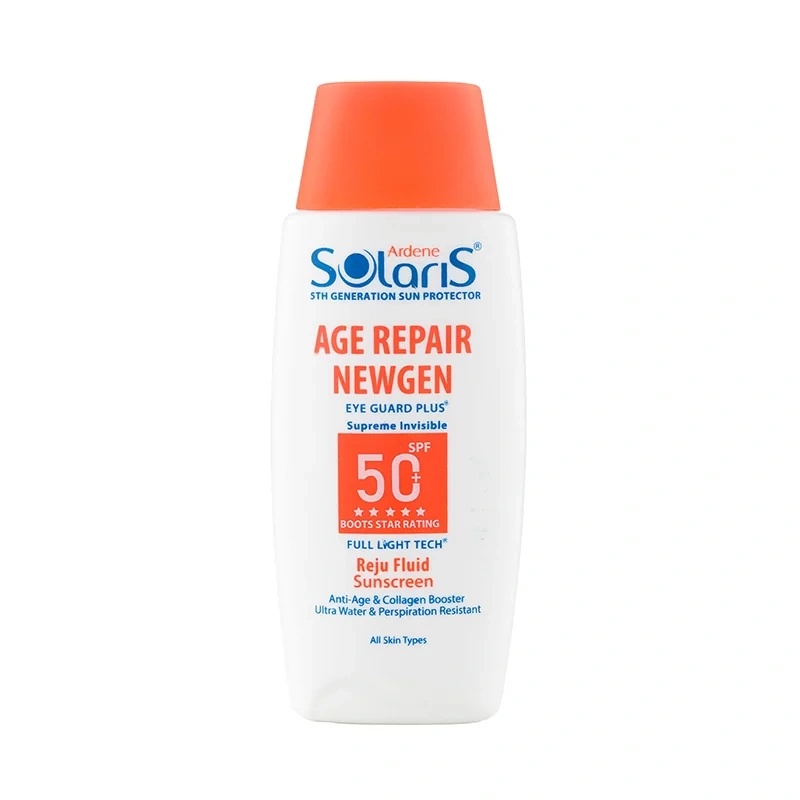 فلوئید ضد آفتاب بی رنگ سولاریس SPF50 پوست دارای چروک سطحی-1