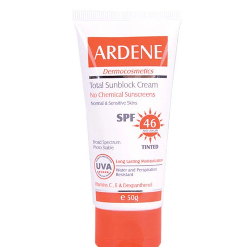 کرم ضد آفتاب رنگی دارای SPF46 فاقد جاذب های شیمیایی مناسب پوست معمولی و حساس حجم 50 میل-1