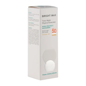 ضد آفتاب فیزیکال برایت مکس رنگی مدل Tone Bright دارای SPF50 مناسب انواع پوست‌