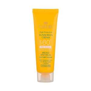 کرم ضدآفتاب بی رنگ SPF60 انواع پوست