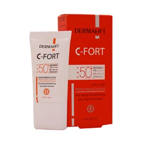 فلوئید ضد آفتاب درمالیفت مدل C-Fort انواع پوست‌ SPF50