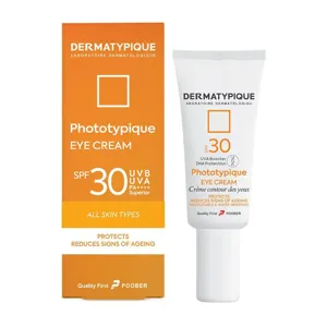 کرم ضد آفتاب دور چشم درماتیپیک SPF30 انواع پوست 20 میل بدون رنگ