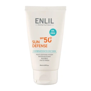 کرم ضد آفتاب تیوپی بی رنگ Sun Defense پوست چرب 50 میلی لیتر