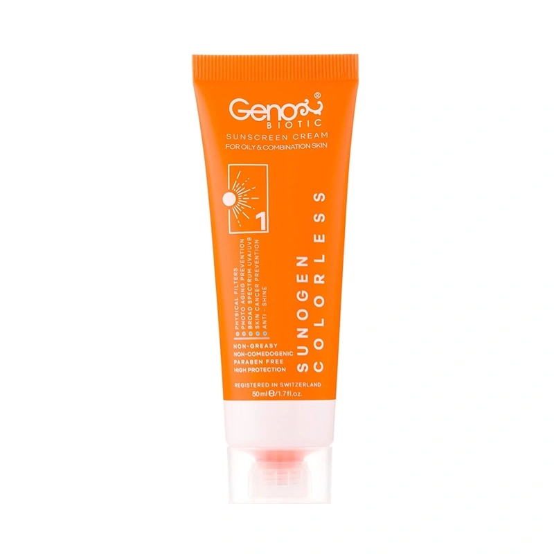 کرم ضدآفتاب بی رنگ مدل سانوژن SPF50 پوست مختلط و چرب-1