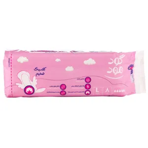 نوار بهداشتی بالدار پنبه ای گود مود مدل کلاسیک تیک سایز بزرگ صورتی با جذب قوی