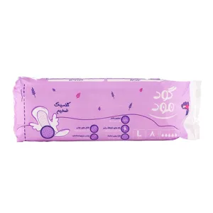 نوار بهداشتی بالدار گود مود مدل کلاسیک ضخیم مشبک سایز بزرگ بنفش با قدرت جذب بالا