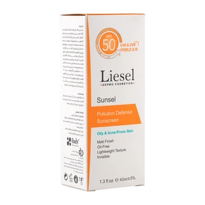 کرم ضد آفتاب بی رنگ تیوپی لایسل SPF50 پوست چرب