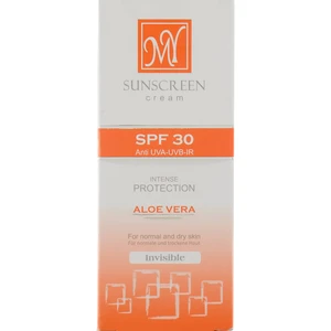 کرم ضد آفتاب مای بی رنگ دارای SPF30 مناسب پوست خشک و نرمال 50 میل