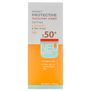 کرم ضد آفتاب نئودرم رنگی دارای SPF50 مدل Protective فاقد چربی مناسب پوست چرب 50 میل