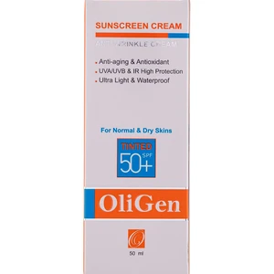 کرم ضد آفتاب الی ژن ضد چروک رنگی دارای SPF50 مناسب پوست نرمال و خشک حجم 50 میلی لیتر