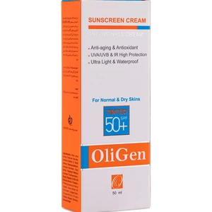 کرم ضد آفتاب الی ژن ضد چروک رنگی دارای SPF50 مناسب پوست نرمال و خشک 50 میل