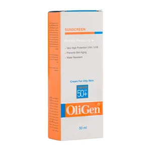 کرم ضد آفتاب الی ژن ضد چروک رنگی دارای SPF50 مناسب پوست چرب