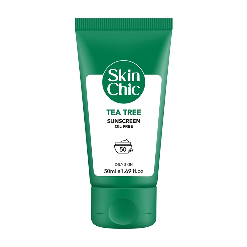 کرم ضد آفتاب بی رنگ درخت چای SPF50 پوست چرب-1