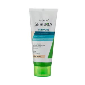 کرم یکنواخت کننده رنگی Sebopure سبوما مناسب پوست چرب و جوش دار 30میل 02 بژ روشن