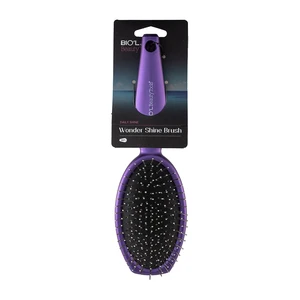 برس بیضی بزرگ با سوزن فلزی مدل Wonder Shine Brush - بنفش - 1