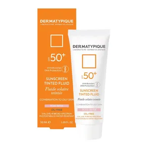 ضد آفتاب درماتیپیک فلوئیدی رنگی پوست چرب SPF50 رز بژ