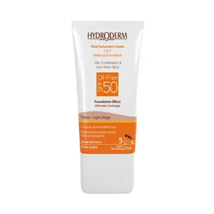 ضد آفتاب کرم پودری 2در1 با spf50 بژ روشن