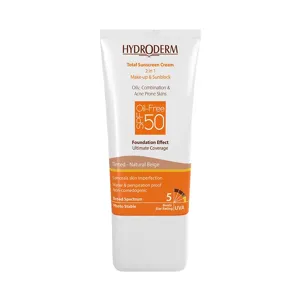 ضد آفتاب کرم پودری 2 در1 با spf50 بژ طبیعی