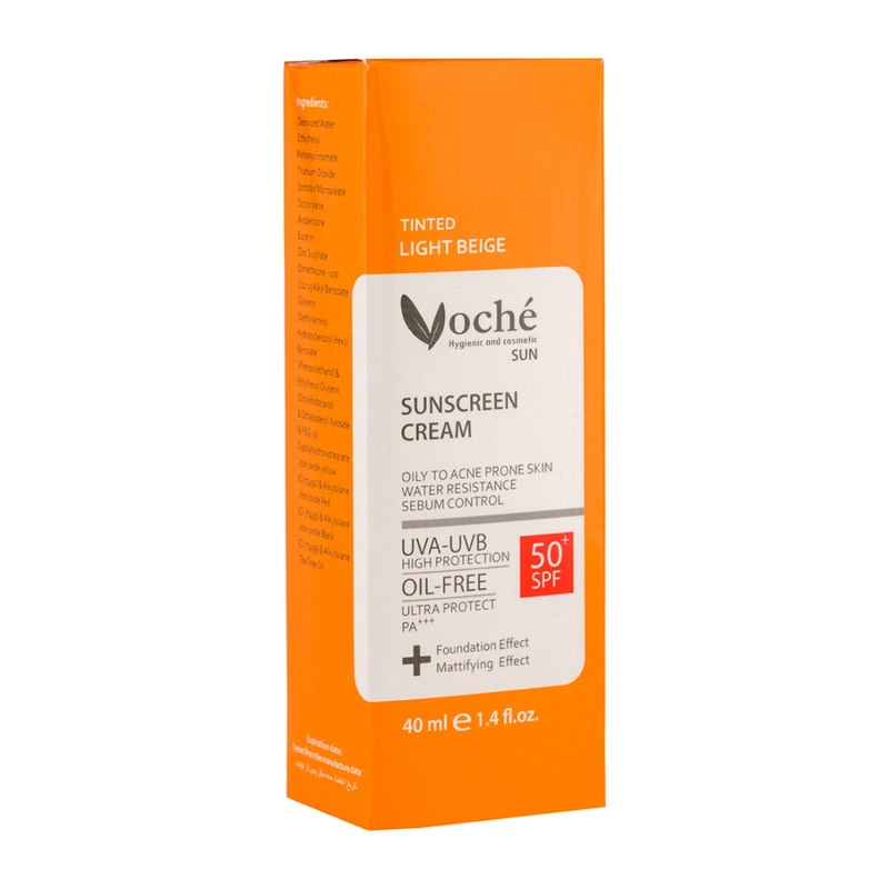 ضد آفتاب رنگی فاقد چربی +SPF50 مناسب پوست چرب و جوشدار 40میل - 01- بژ روشن - 3